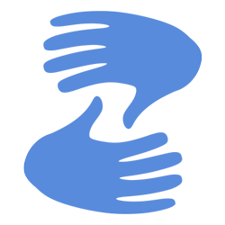 Icon of two blue hands coming together