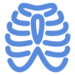 Blue icon of an x-ray